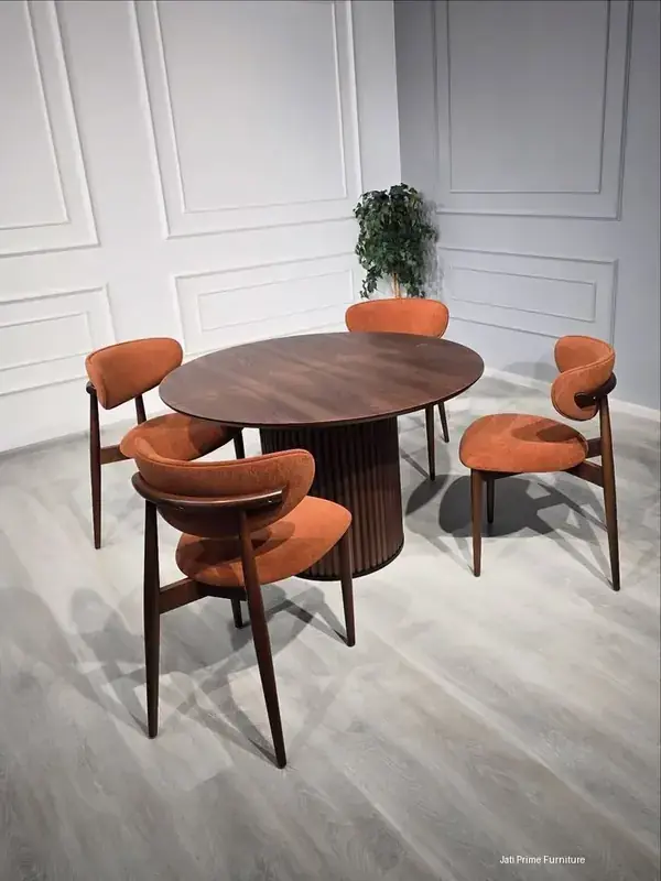 Set Kursi Meja Makan Kayu Jati Perhutani Minimalis